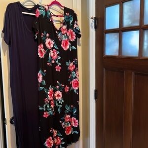 BUNDLE of two V-neck Long soft casual maxi dresses size XXL